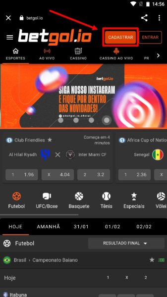 betgol cadastar android 1