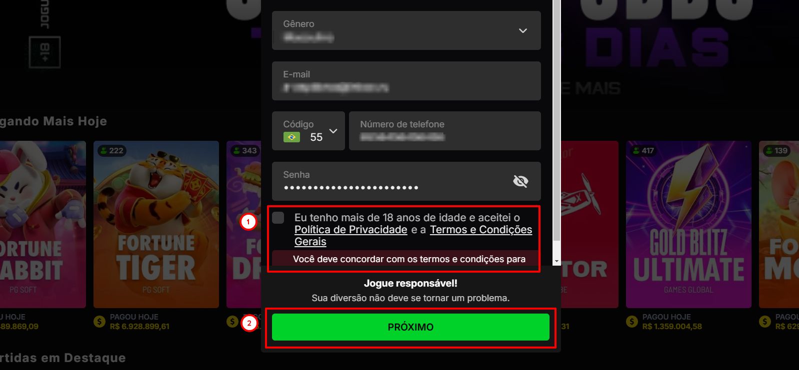supremabet cadastro passo 3