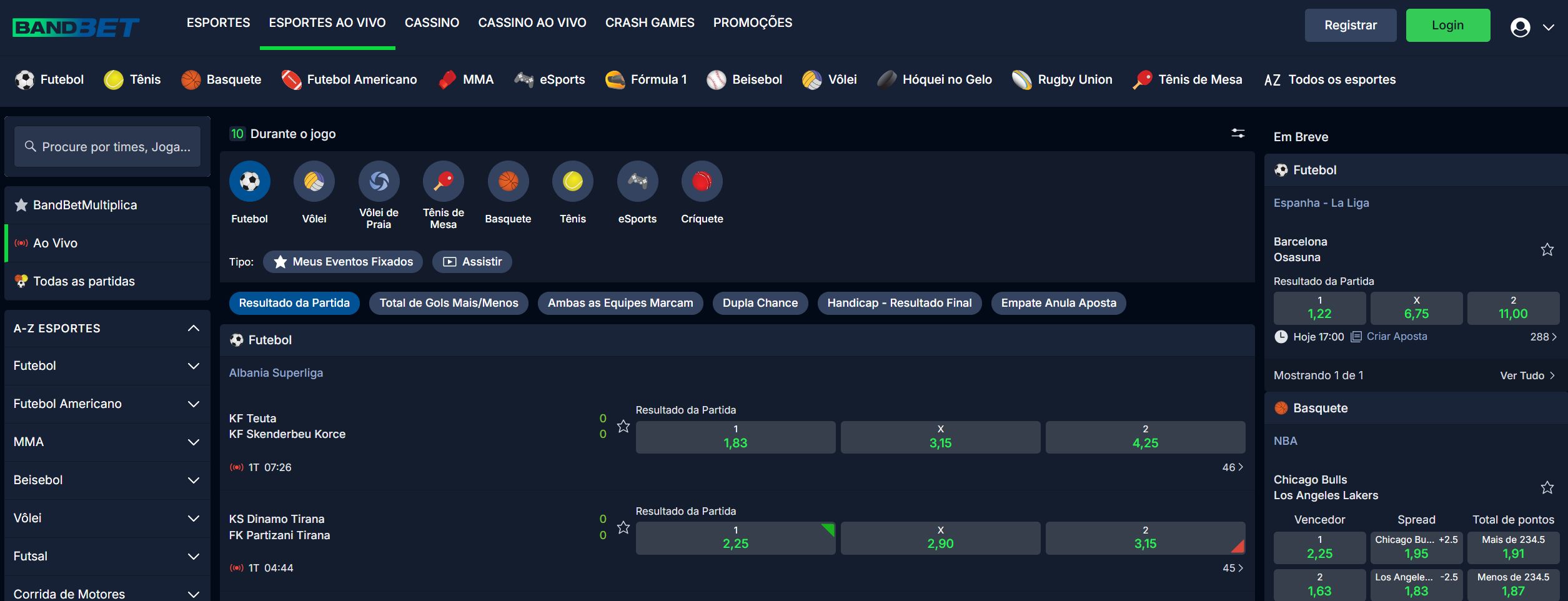 bandbet ao vivo