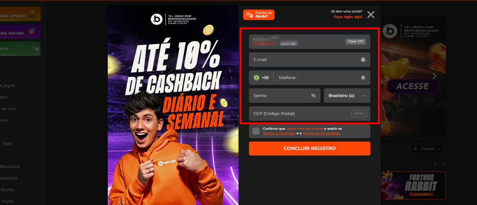 bet bet cadastro passo 3