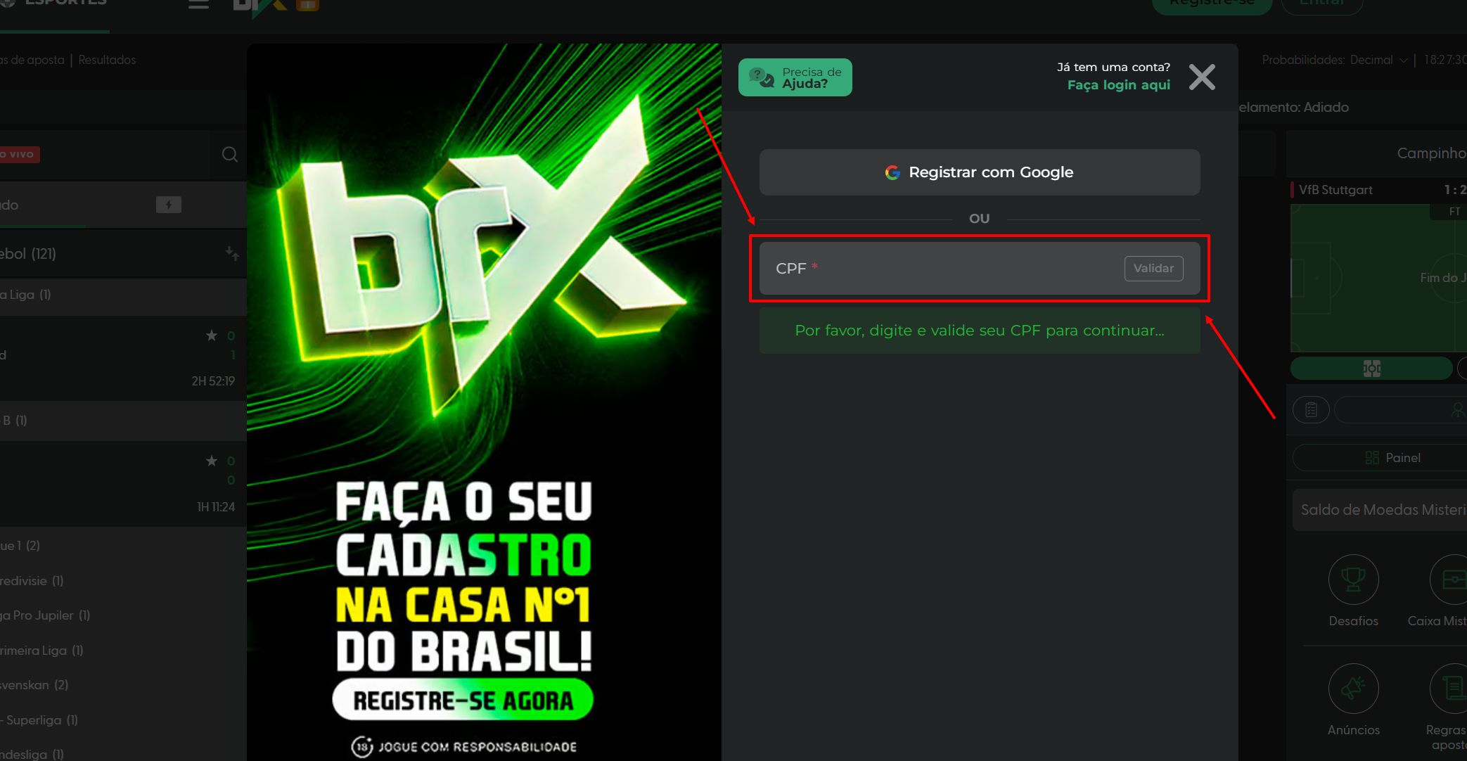 brxbet cadastro passo 3