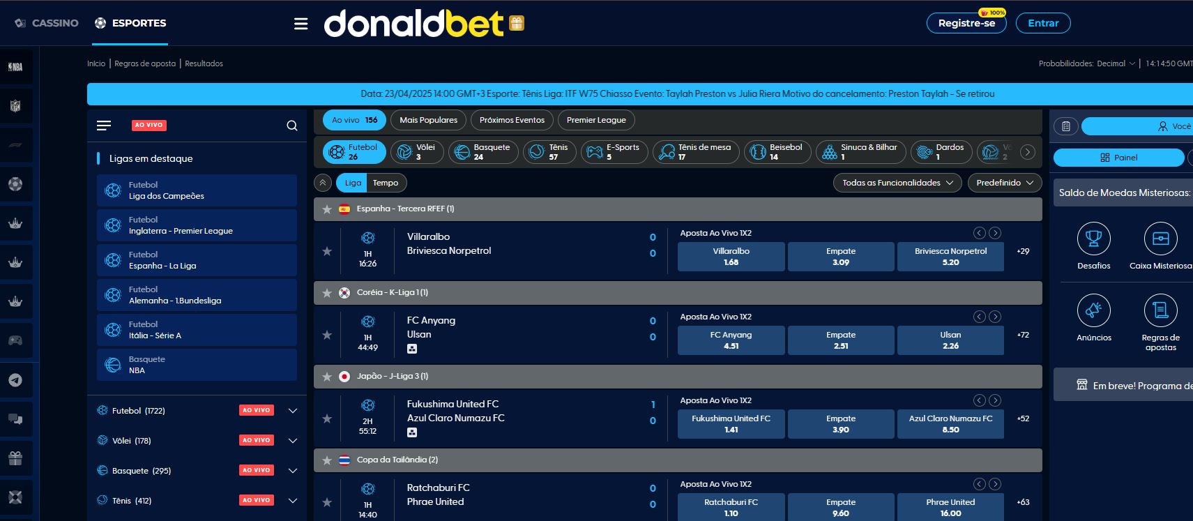 donaldbet ao vivo