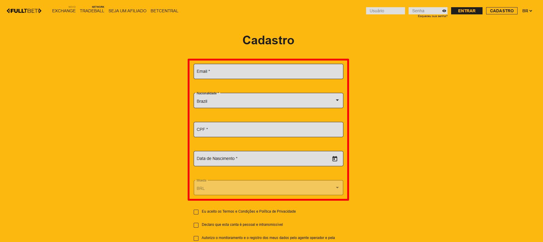 fulltbet cadastro passo 3