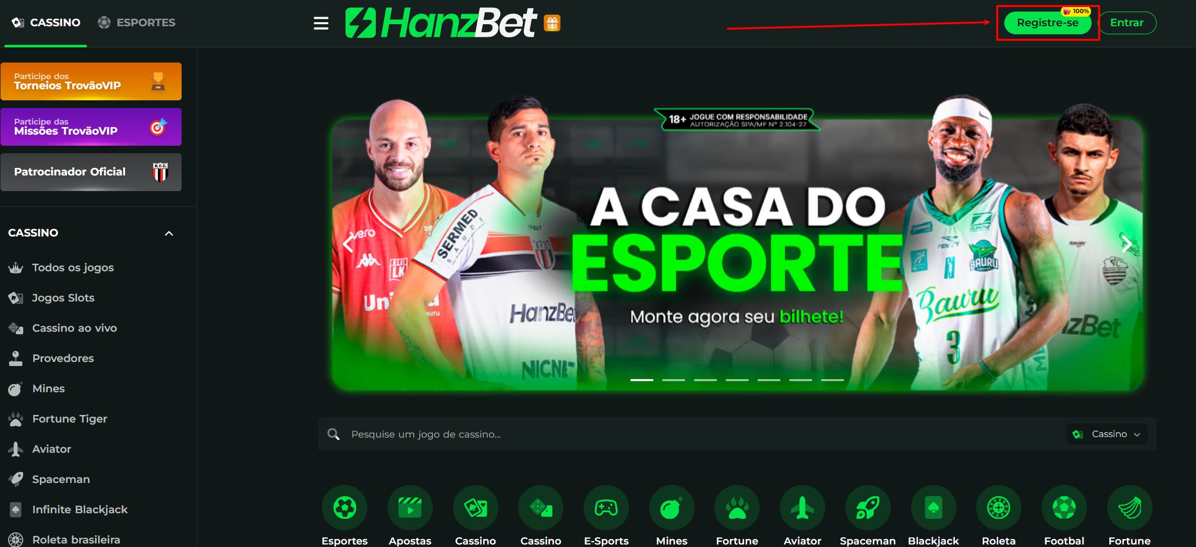 hanzbet cadastro passo 2