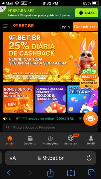 9Fbet ios passo 1