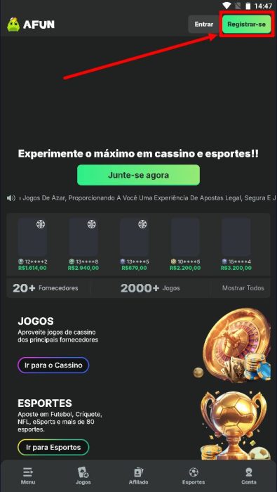 Afun cadastro passo 2