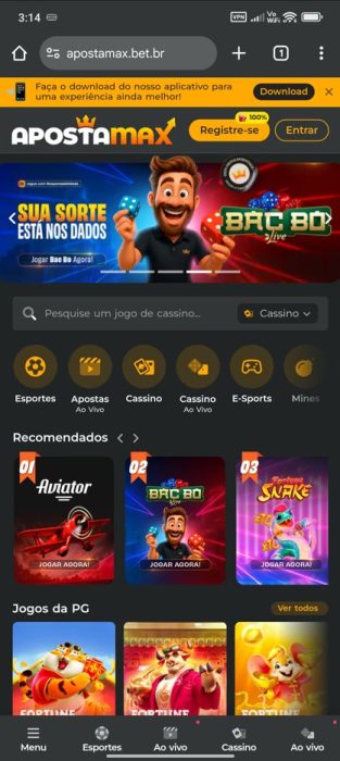 ApostaMax baixar android passo 1