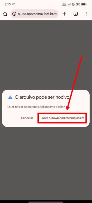 ApostaMax baixar android passo 4