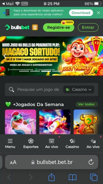 Bullsbet ios passo 1