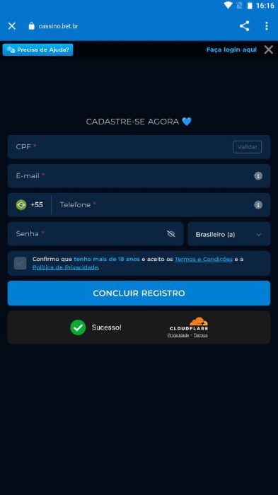 Cassino Pix cadastro e login passo 3