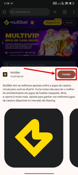 Multibet baixar android passo 3