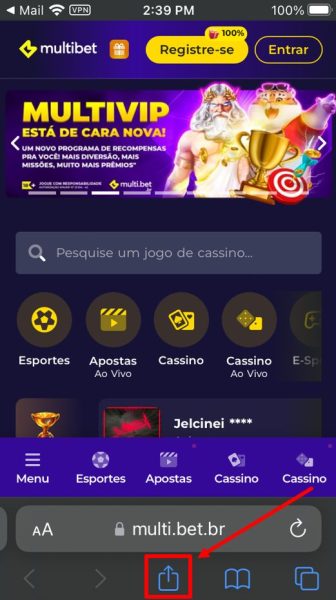 Multibet baixar iOS passo 3