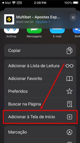 Multibet baixar iOS passo 4