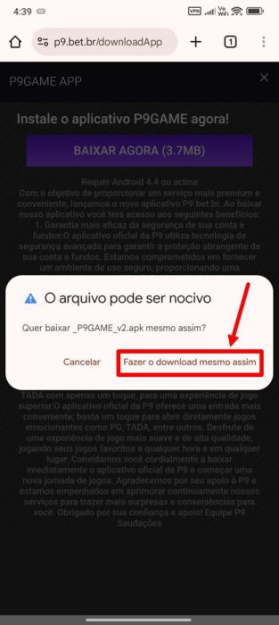 P9 games baixar android passo 5