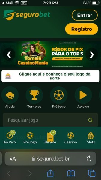 SeguroBet baixar iOS passo 1