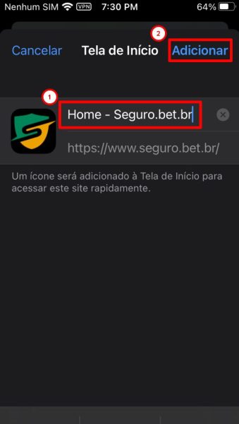 SeguroBet baixar iOS passo 4