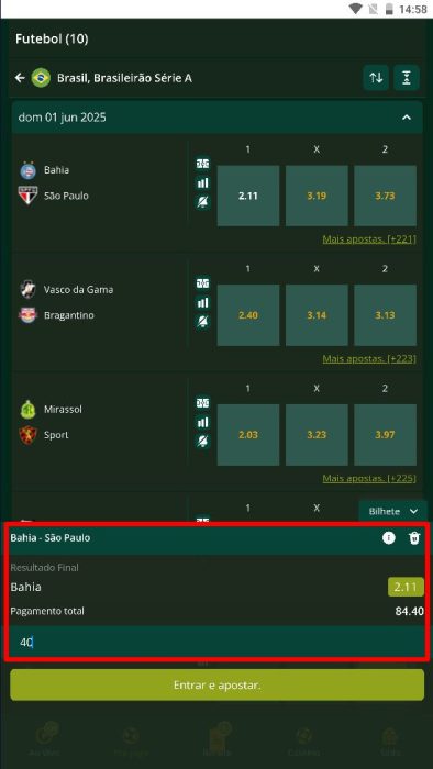 Segurobet apostar android passo 3