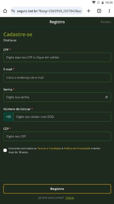 Segurobet login e cadastro passo 3