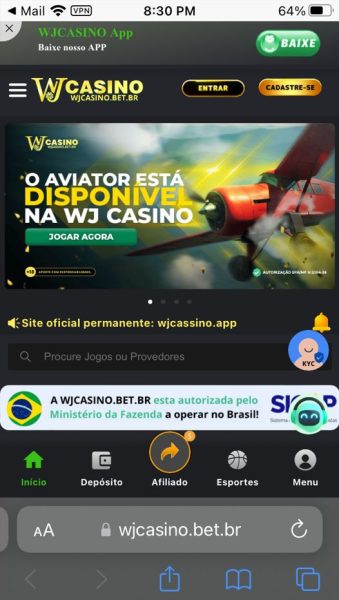wjcasino passo 1