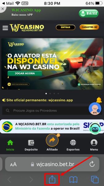wjcasino passo 2
