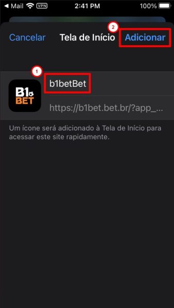 B1bet baixar iOS passo 5