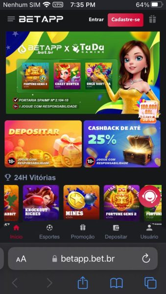Bet app baixar iOS passo 1