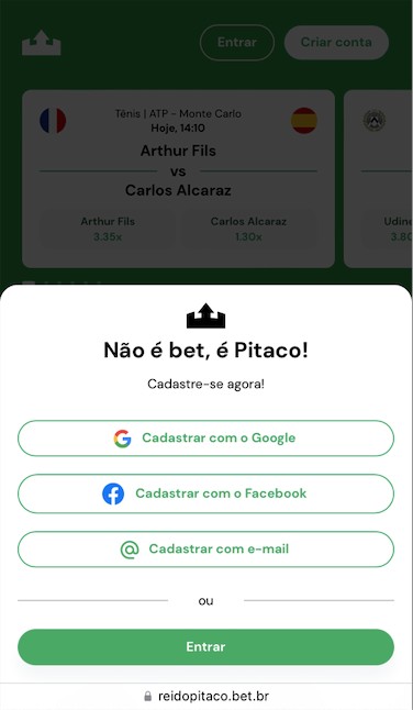 É só tocar em “Entrar” e selecionar uma das três