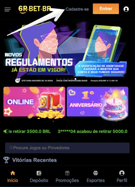 Inicie o app e encontre o botão “Cadastre-se”