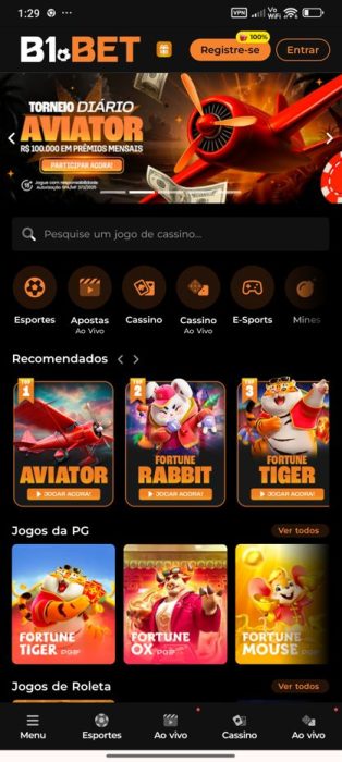 b1bet cadastro e login android passo 1
