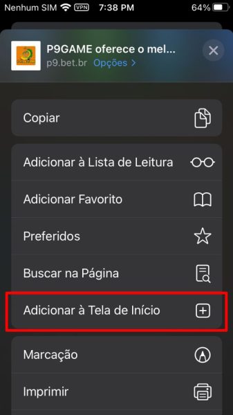 p9 baixar iOS passo 4