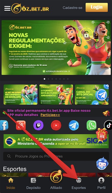 Acesse a seção Esportes