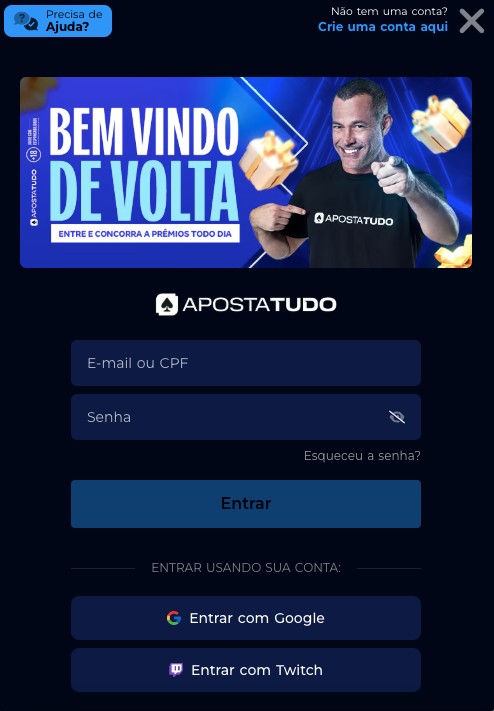 Acesso à conta Apostatudo