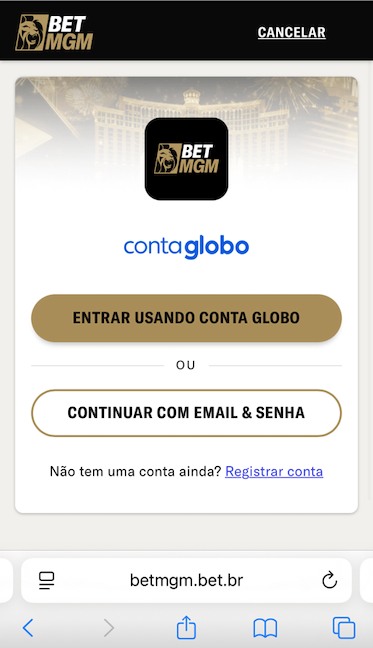 Acesso à conta BETMGM