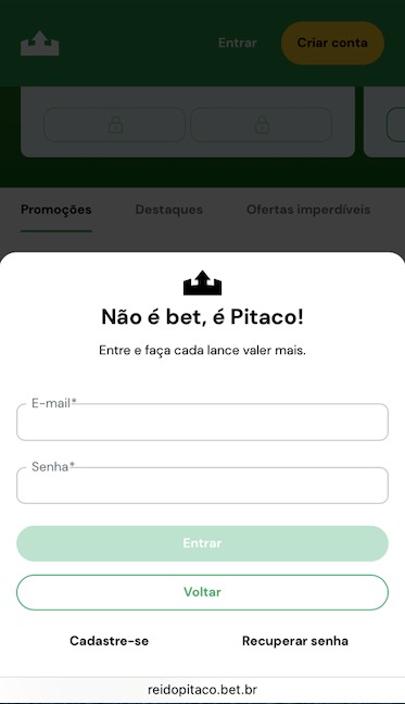 Acesso à conta Do Rei do Pitaco