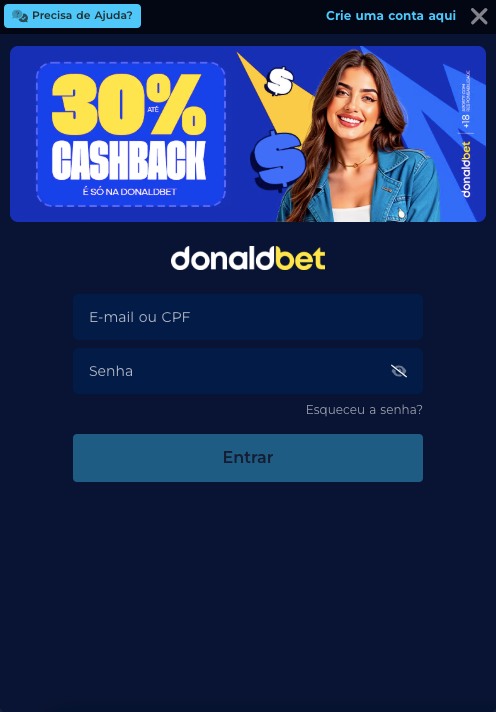 Acesso à conta Donaldbet