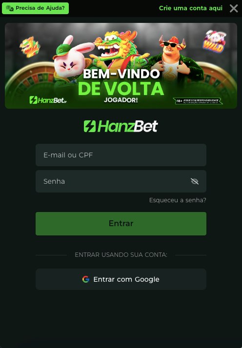 Acesso à conta Hanzbet