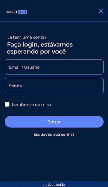 Acesso à conta Oleybet