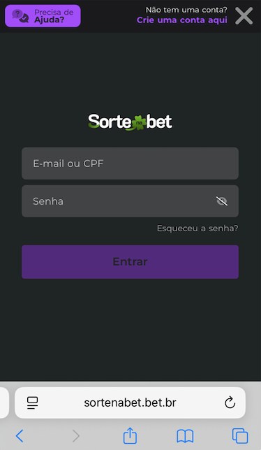 Acesso à conta Sortenabet