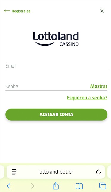 Acesso à conta da Lottoland
