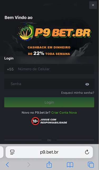 Acesso à conta da P9 Games