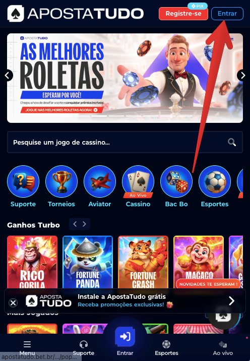 Botão ”Entrar”
