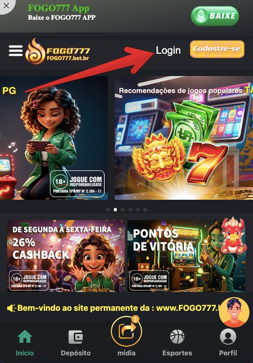 Botão ”Login”