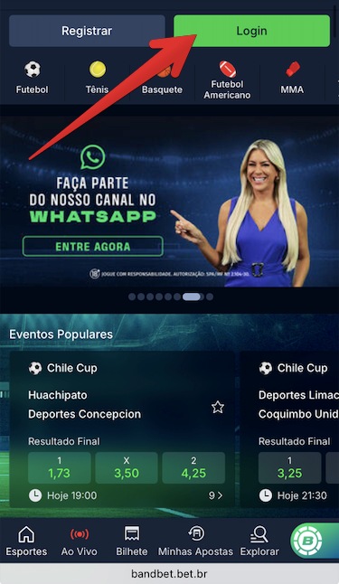 Botão ”Login”