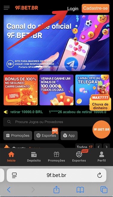 Botão ”Login”