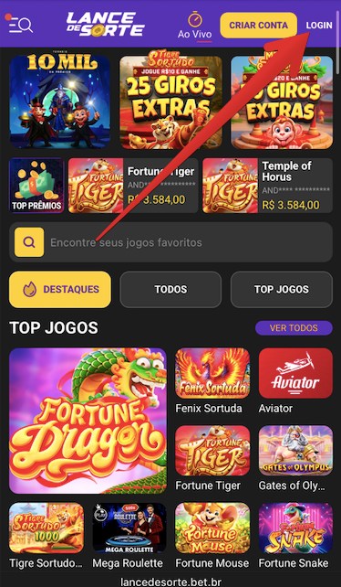 Botão ”Login”