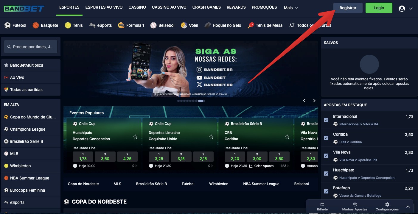 Botão de cadastro