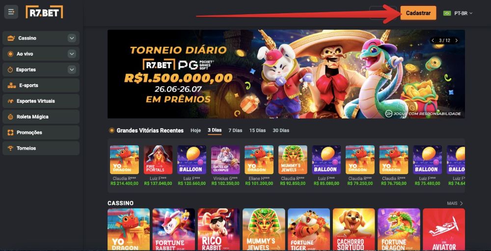 Botão de registro