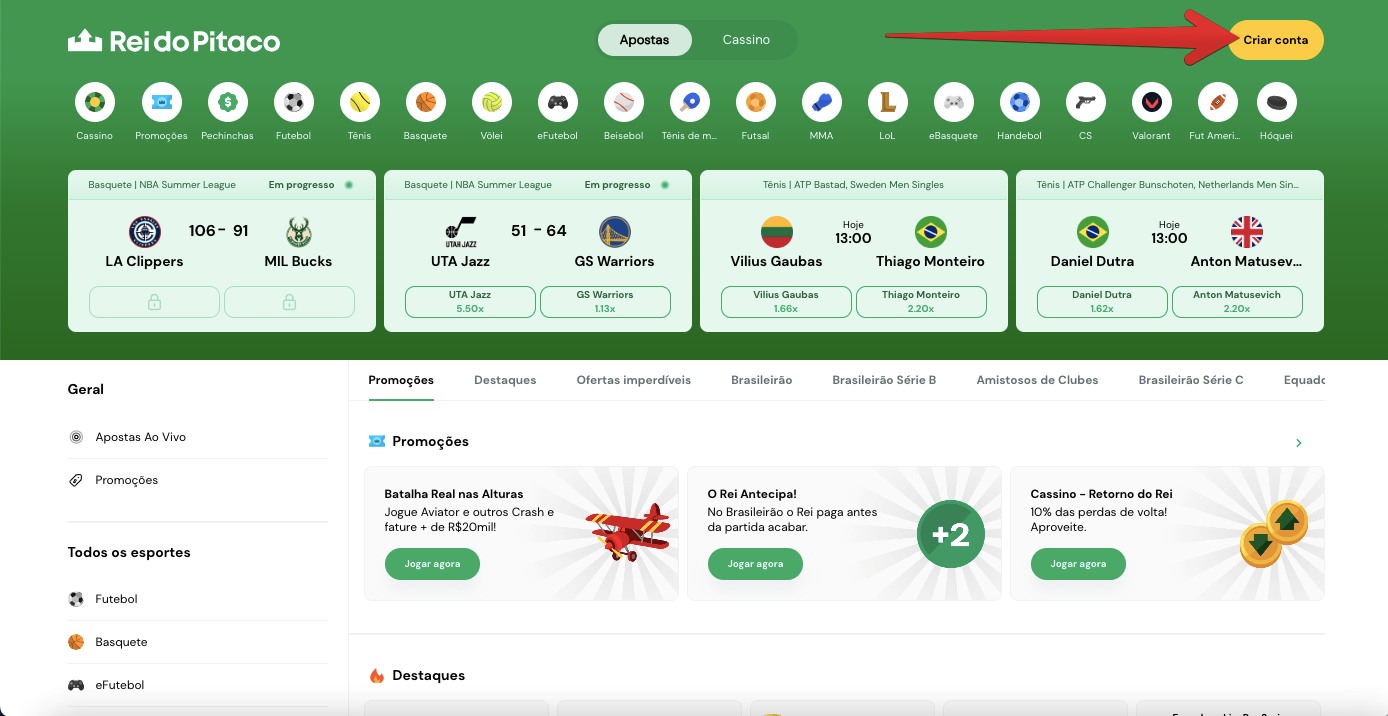 Botão de registro