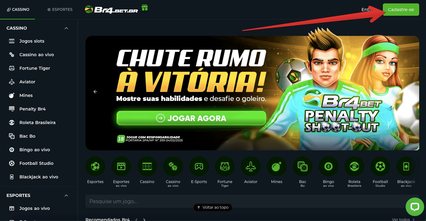 Botão de registro