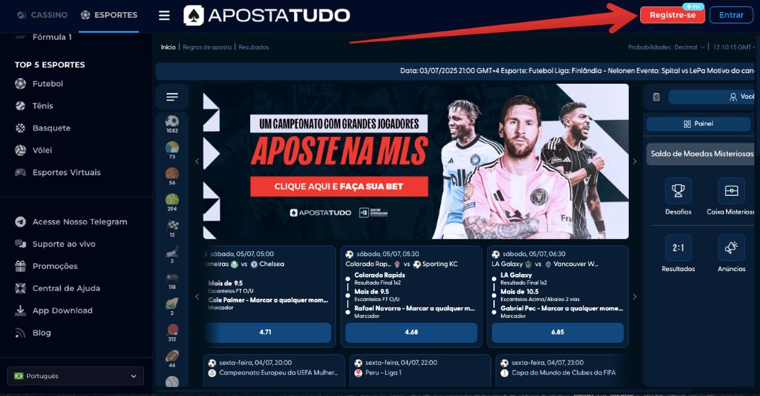 Botão de registro